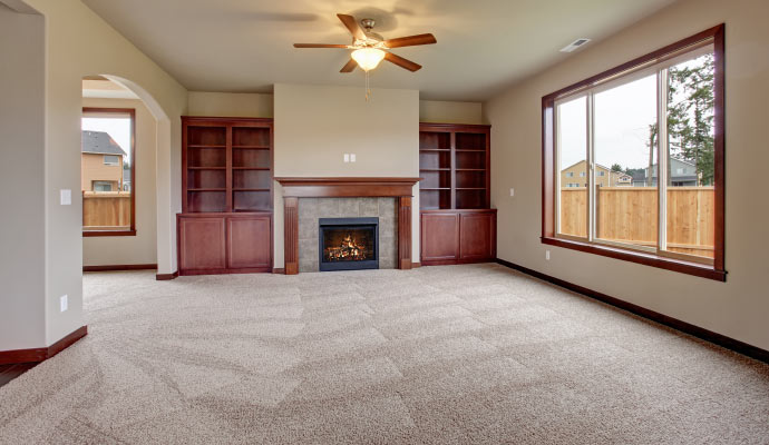 Clean carpet placed on floor