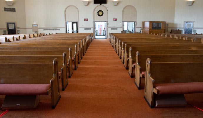 clean carpet in church