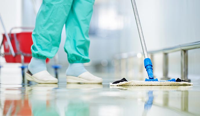 providing hospital floor cleaning service