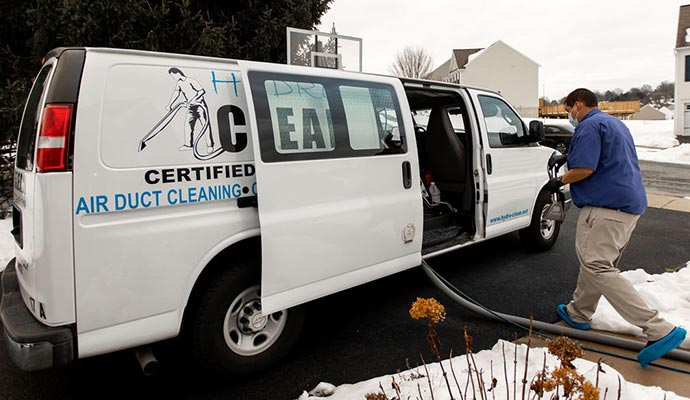 hydo clean truck standing outside