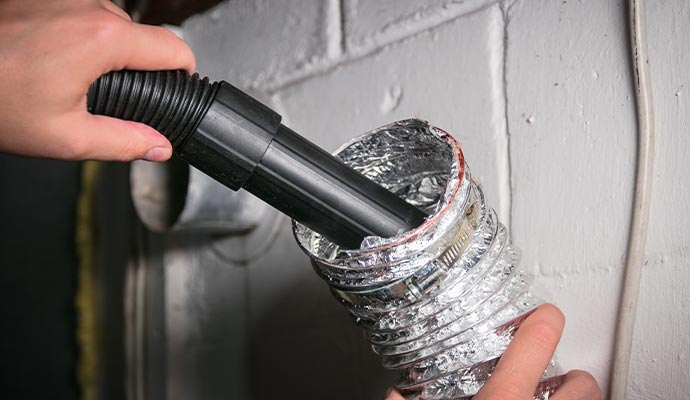 Professional dryer vent cleaning