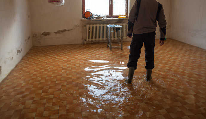 A flooded interior