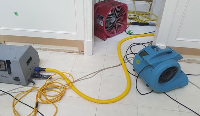 Professional water damage restoration equipment