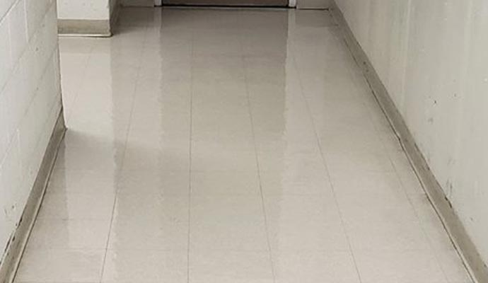 clean white tile floor surface