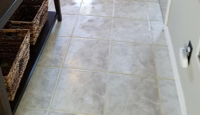 Close-up view of tile floor