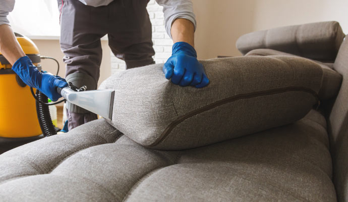 Upholstery cleaning using equipment