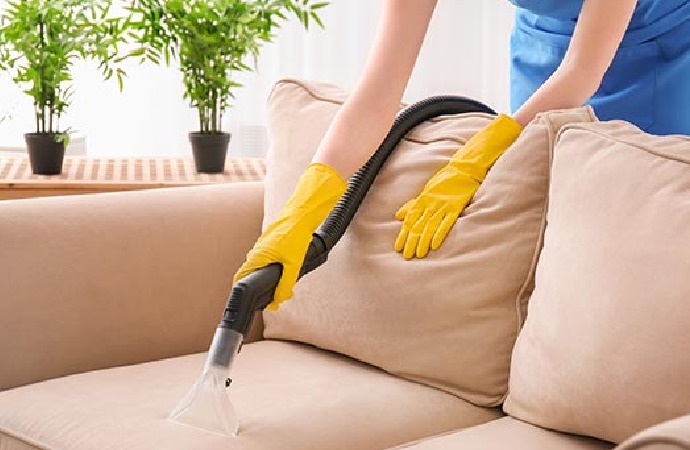 Cleaning Loveseat With Equipment